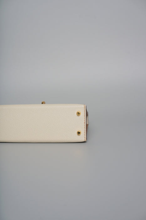 Hermes Kelly 20 HSS in Craie/ Gold Epsom Ghw