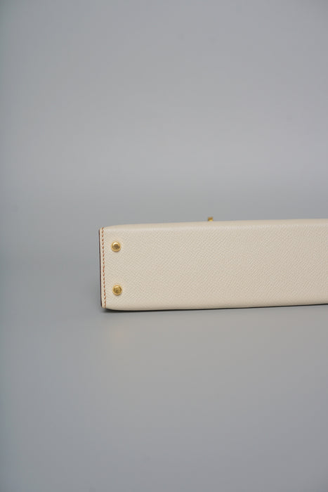 Hermes Kelly 20 HSS in Craie/ Gold Epsom Ghw