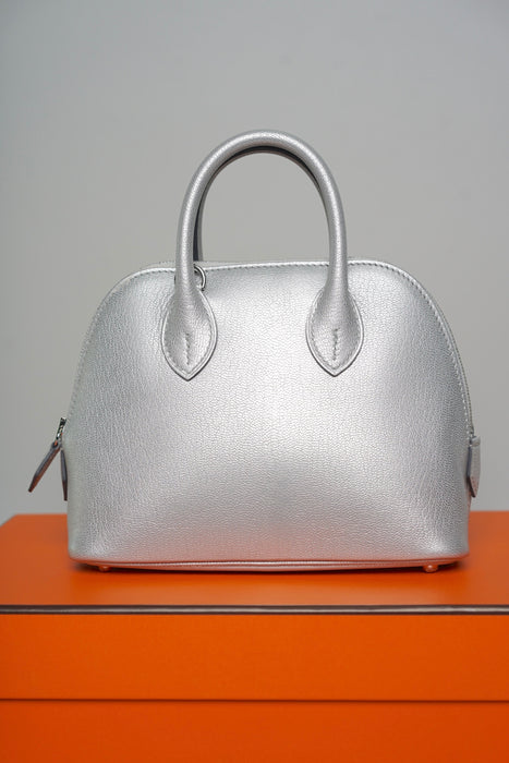 Hermes Mini Bolide in Argente Chevre Phw