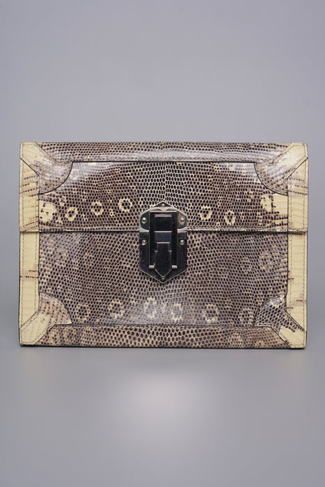 Hermes Fleche D'Or Clutch in Ombre Lizard Phw