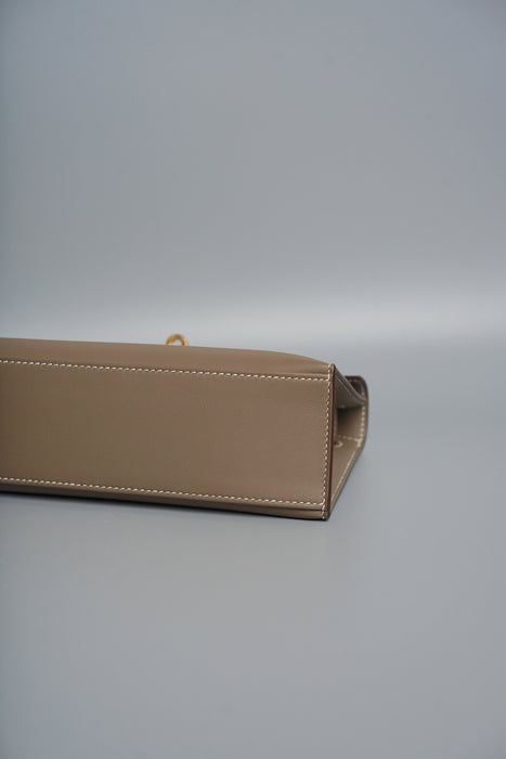 Hermes Kelly Pochette in Etoupe Swift Ghw (Brand New)