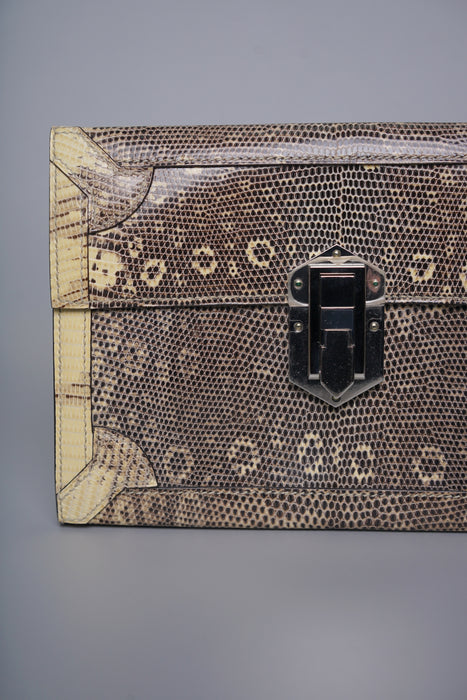 Hermes Fleche D'Or Clutch in Ombre Lizard Phw
