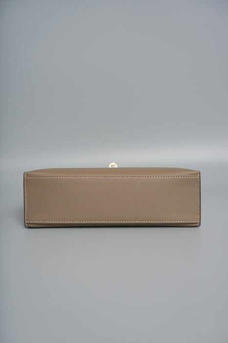 Hermes Kelly Pochette in Etoupe Swift Ghw (Brand New)