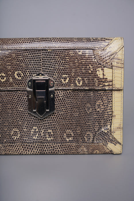 Hermes Fleche D'Or Clutch in Ombre Lizard Phw