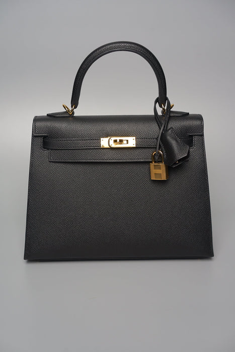 Hermes Kelly 25 Sellier in Black Ghw (Brand New)