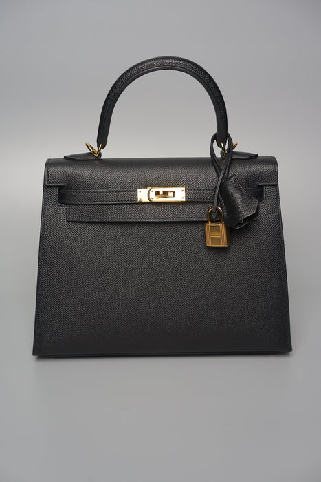 Hermes Kelly 25 Sellier in Black Ghw (Brand New)