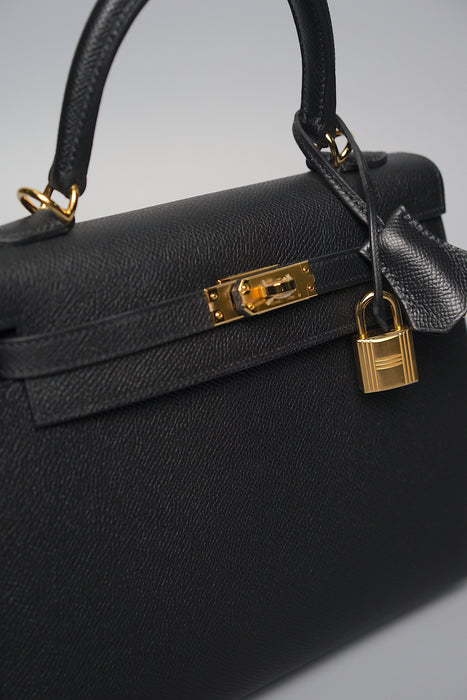 Hermes Kelly 25 Sellier in Black Ghw (Brand New)