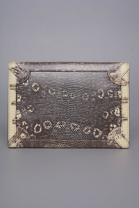 Hermes Fleche D'Or Clutch in Ombre Lizard Phw