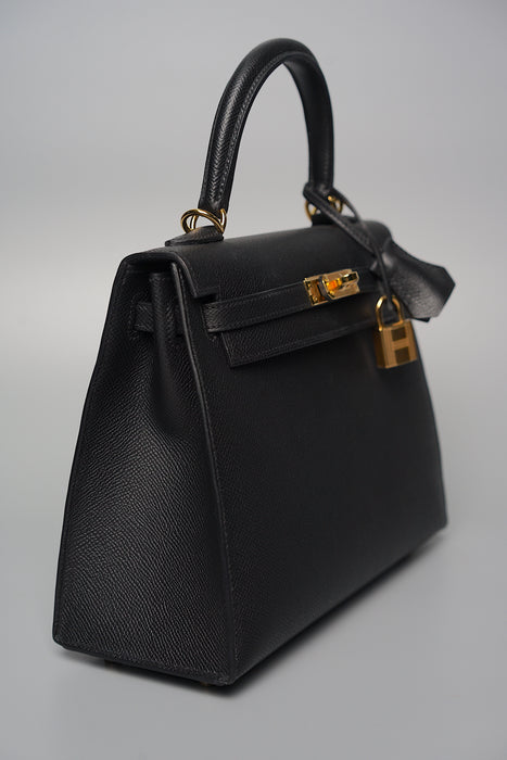 Hermes Kelly 25 Sellier in Black Ghw (Brand New)