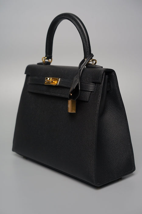 Hermes Kelly 25 Sellier in Black Ghw (Brand New)