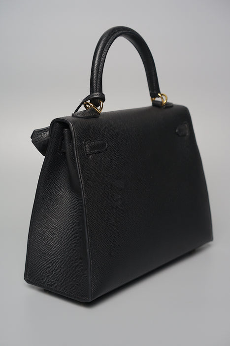 Hermes Kelly 25 Sellier in Black Ghw (Brand New)