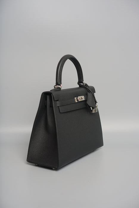 Hermes Kelly 25 Sellier in Black Epsom Phw (Brand New)