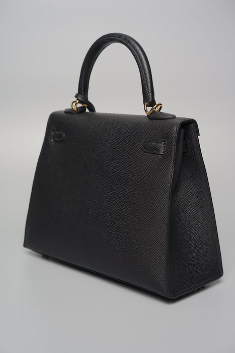 Hermes Kelly 25 Sellier in Black Ghw (Brand New)