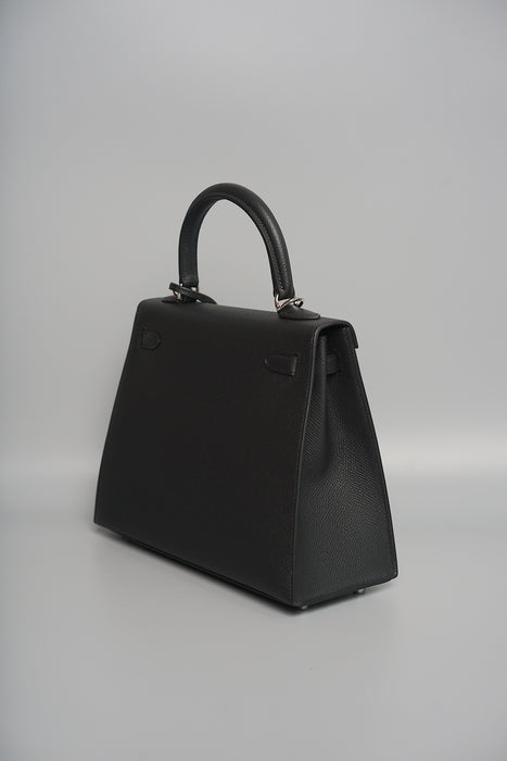 Hermes Kelly 25 Sellier in Black Epsom Phw (Brand New)