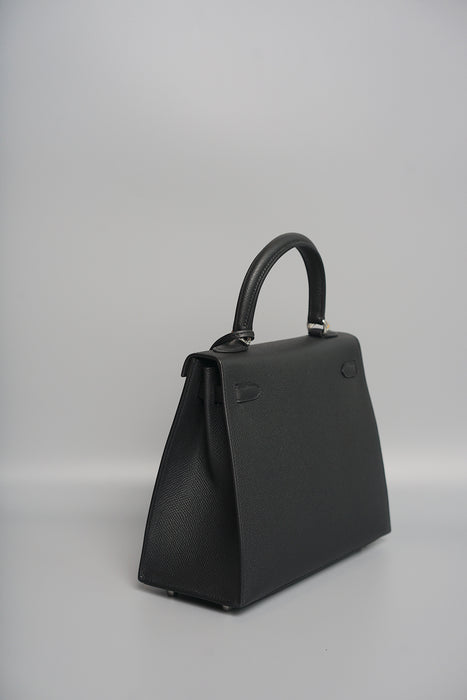 Hermes Kelly 25 Sellier in Black Epsom Phw (Brand New)