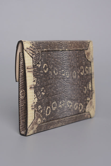 Hermes Fleche D'Or Clutch in Ombre Lizard Phw