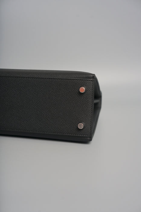 Hermes Kelly 25 Sellier in Black Epsom Phw (Brand New)