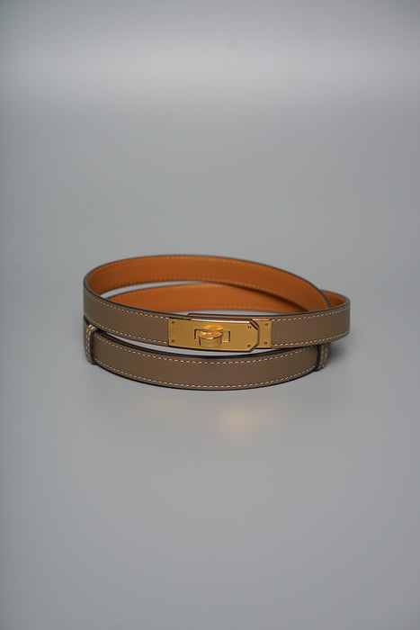 Hermes Kelly 18 Belt in Etoupe Ghw (Brand New)