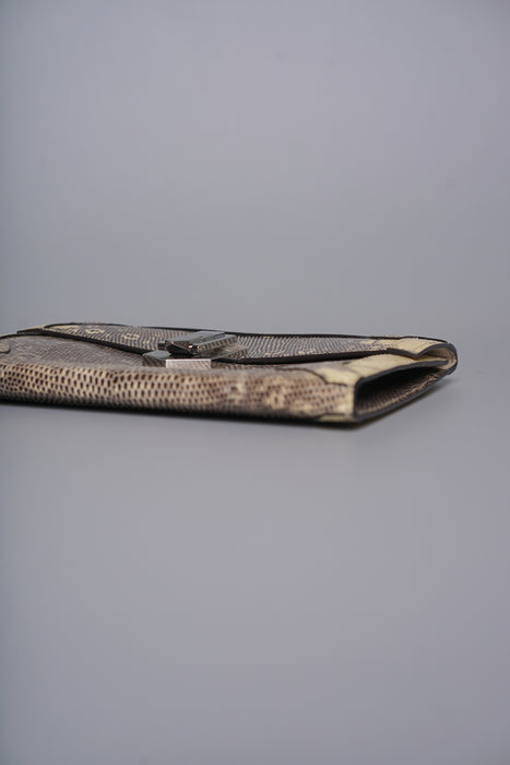 Hermes Fleche D'Or Clutch in Ombre Lizard Phw
