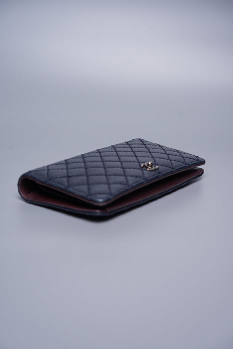 Chanel Long Flap Wallet in Navy Caviar