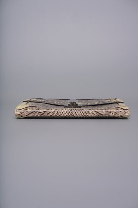 Hermes Fleche D'Or Clutch in Ombre Lizard Phw