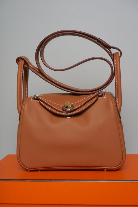 Hermes Mini Lindy in Gold Swift Electrum (Brand New)
