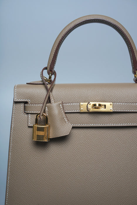 Hermes Kelly 25 in Etoupe Ghw (Brand New)