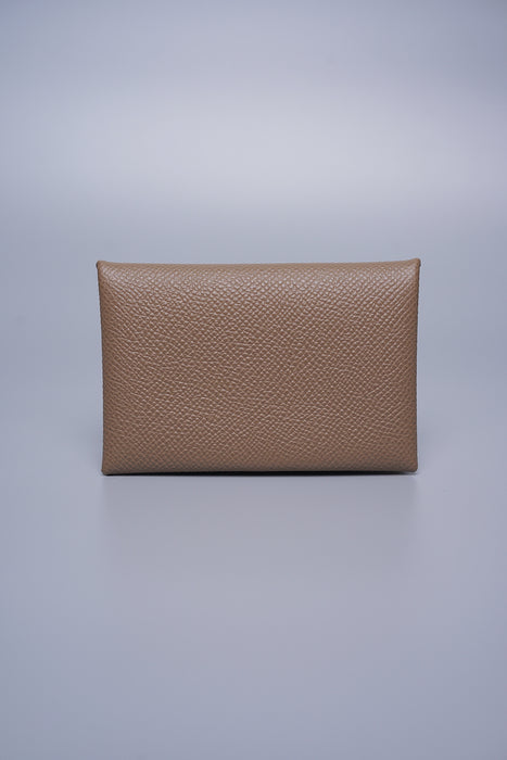 Hermes Calvi Cardholder in Etoupe Epsom (Brand New)