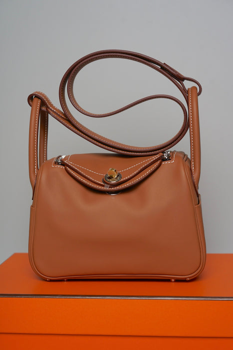 Hermes Mini Lindy in Gold Swift Electrum (Brand New)