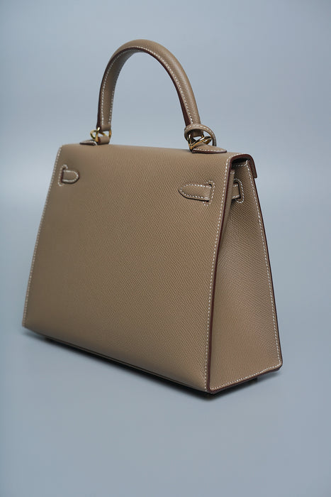 Hermes Kelly 25 in Etoupe Ghw (Brand New)