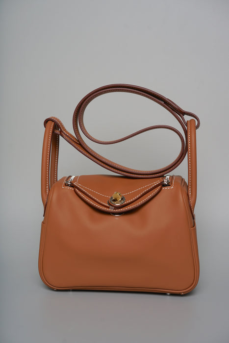 Hermes Mini Lindy in Gold Swift Electrum (Brand New)