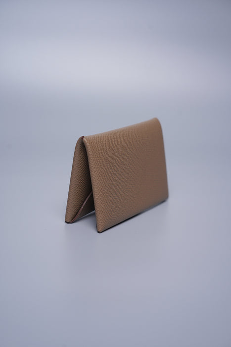 Hermes Calvi Cardholder in Etoupe Epsom (Brand New)