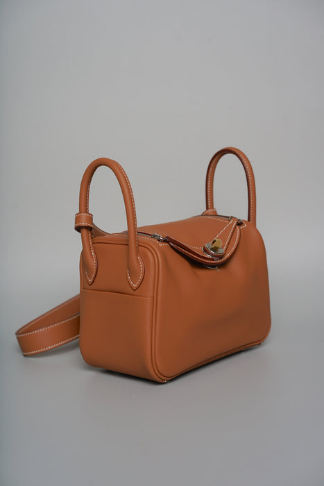 Hermes Mini Lindy in Gold Swift Electrum (Brand New)