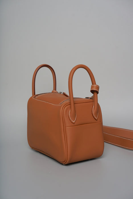 Hermes Mini Lindy in Gold Swift Electrum (Brand New)