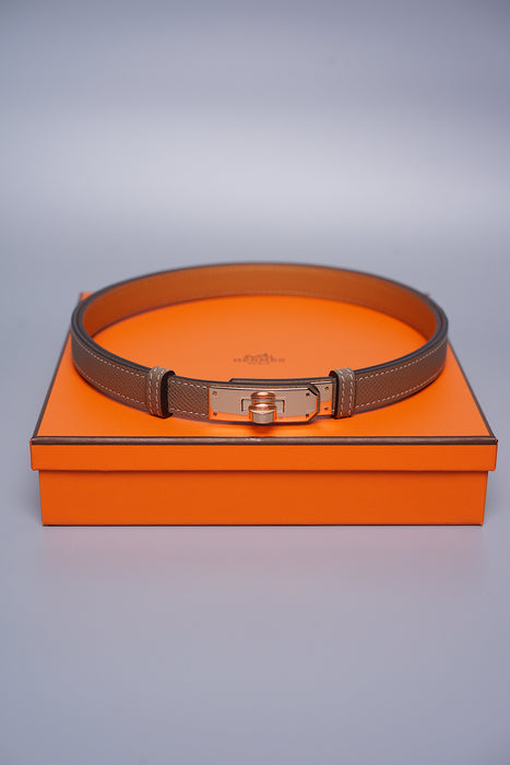 Hermes Kelly 18 Belt in Etoupe Rghw (Brand New)