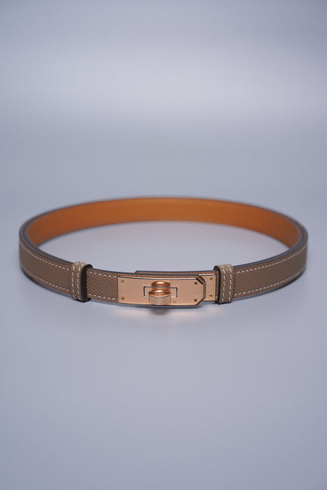 Hermes Kelly 18 Belt in Etoupe Rghw (Brand New)