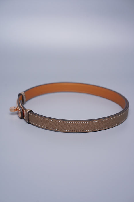 Hermes Kelly 18 Belt in Etoupe Rghw (Brand New)