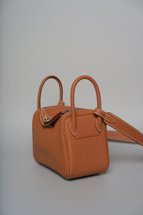 Hermes Mini Lindy in Gold Swift Electrum (Brand New)