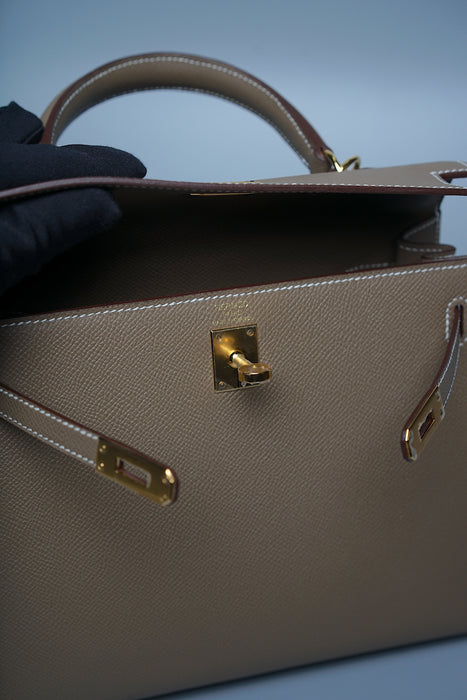 Hermes Kelly 25 in Etoupe Ghw (Brand New)