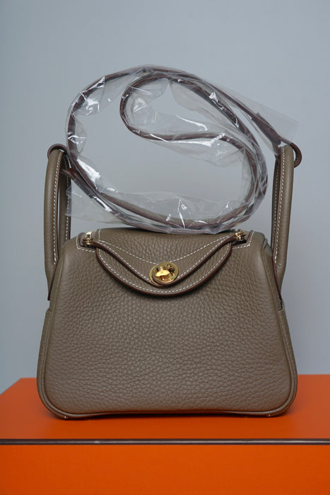 Hermes Mini Lindy in Etoupe Ghw (Brand New)