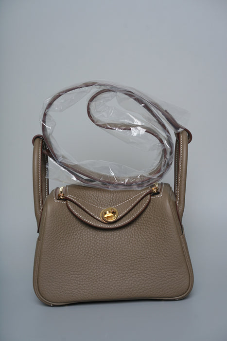 Hermes Mini Lindy in Etoupe Ghw (Brand New)