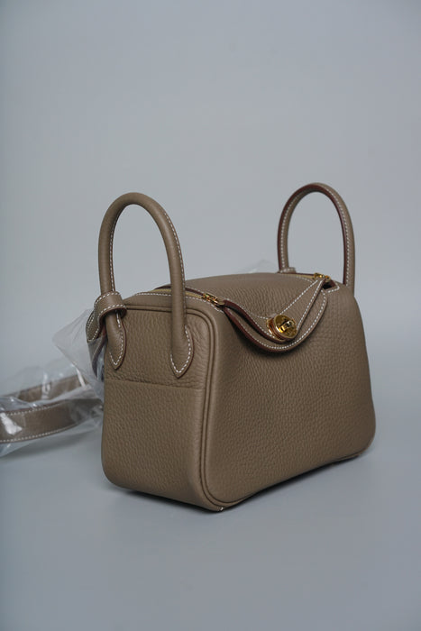 Hermes Mini Lindy in Etoupe Ghw (Brand New)