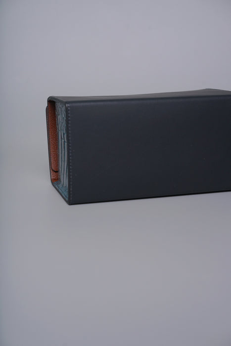 Hermes Petit H Minaudiere in Blue Sapphire / Vert Bosphore Ghw (Brand New)
