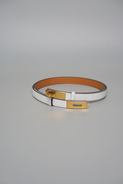Hermes Kelly 18 Belt in Blanc Ghw (Brand New)