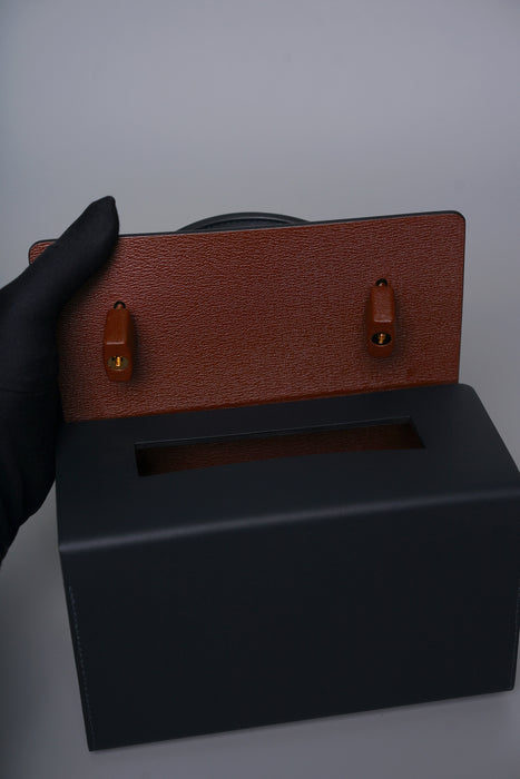 Hermes Petit H Minaudiere in Blue Sapphire / Vert Bosphore Ghw (Brand New)