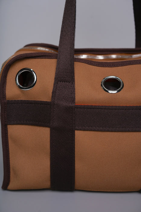 Hermes Carrying Bag for Dogs in Fauve / Feu interior (Brand New)