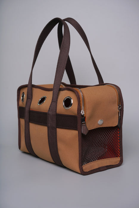 Hermes Carrying Bag for Dogs in Fauve / Feu interior (Brand New)