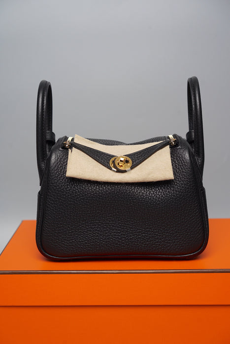 Hermes Mini Lindy in Black Ghw (Brand New)