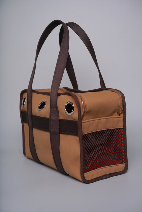Hermes Carrying Bag for Dogs in Fauve / Feu interior (Brand New)