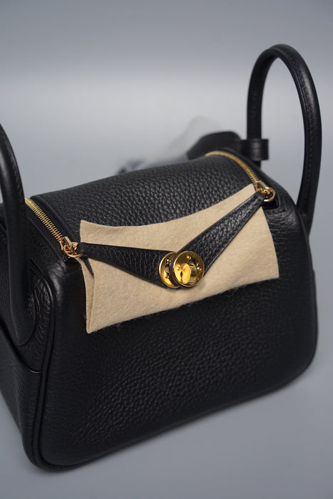 Hermes Mini Lindy in Black Ghw (Brand New)